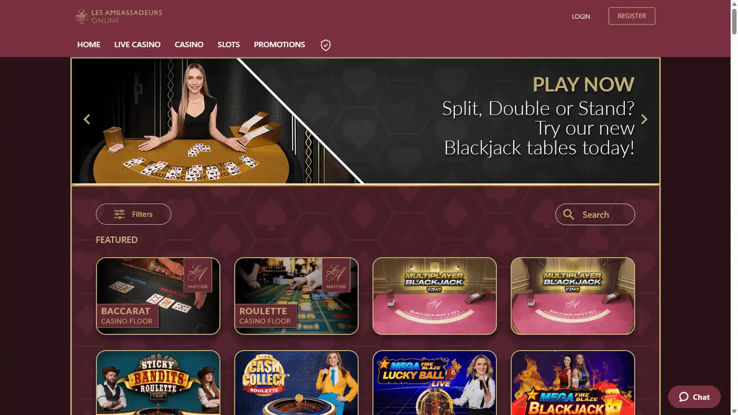 Les Ambassadeurs Online Casino screenshot 1