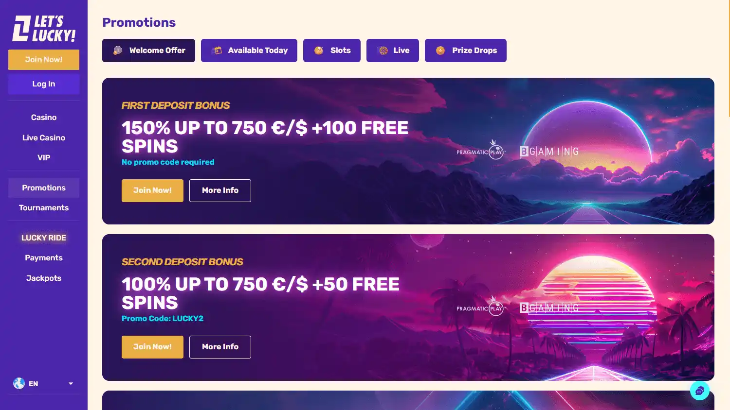 LetsLucky Casino screenshot 3