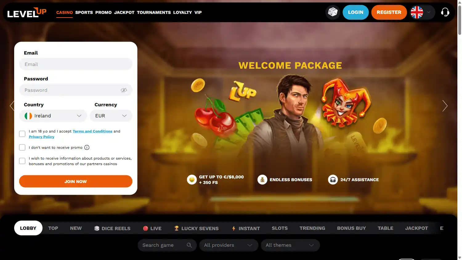 LevelUp Casino screenshot 2