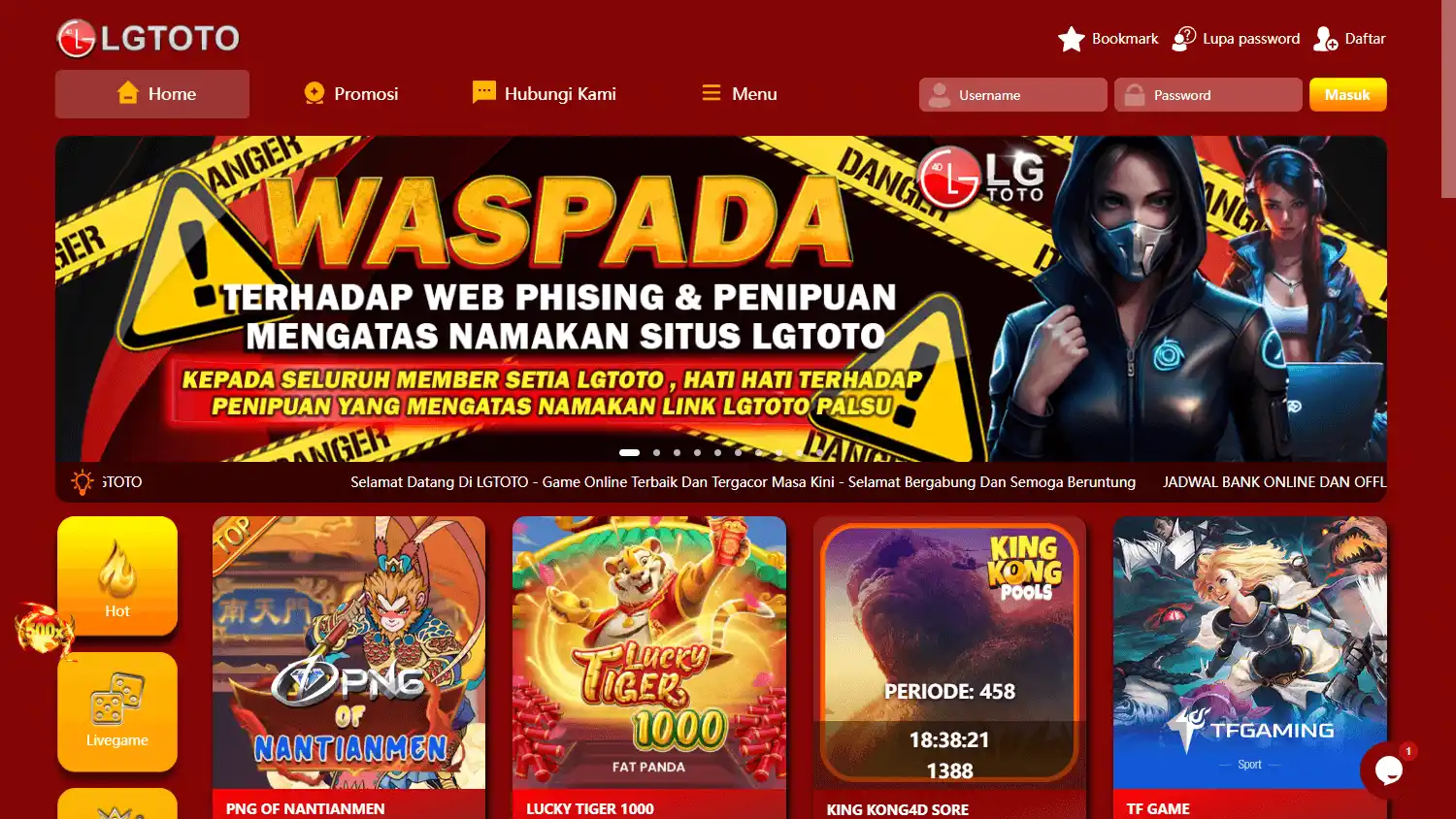 LGTOTO Casino screenshot 1