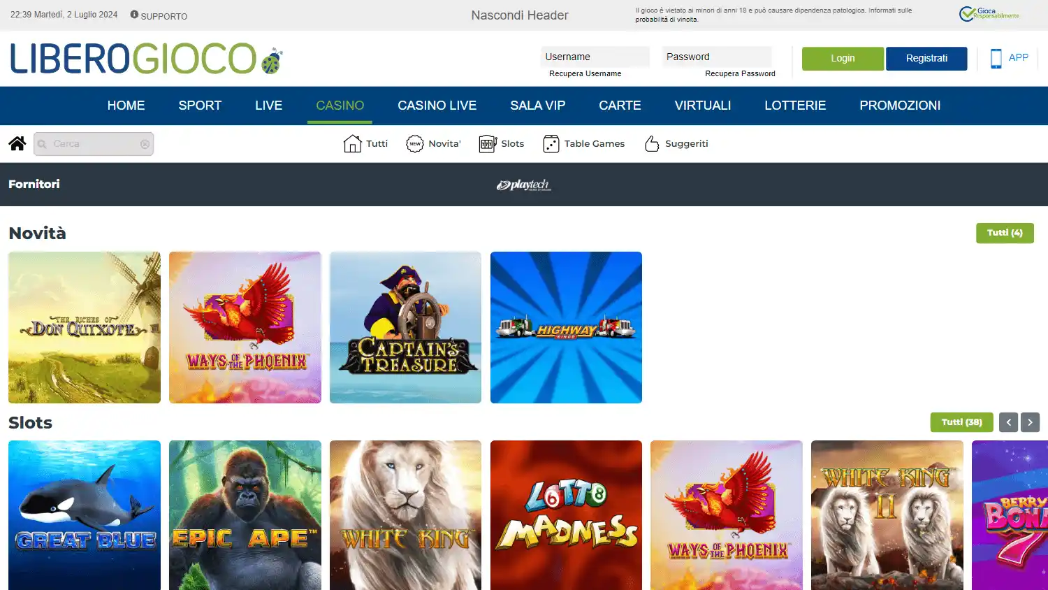 Libero Gioco Casino screenshot 2