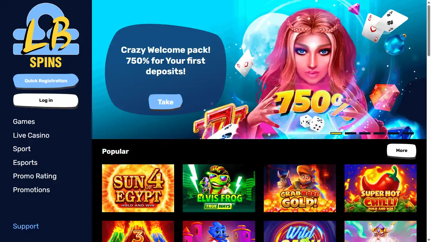 Libra Spins Casino screenshot 1