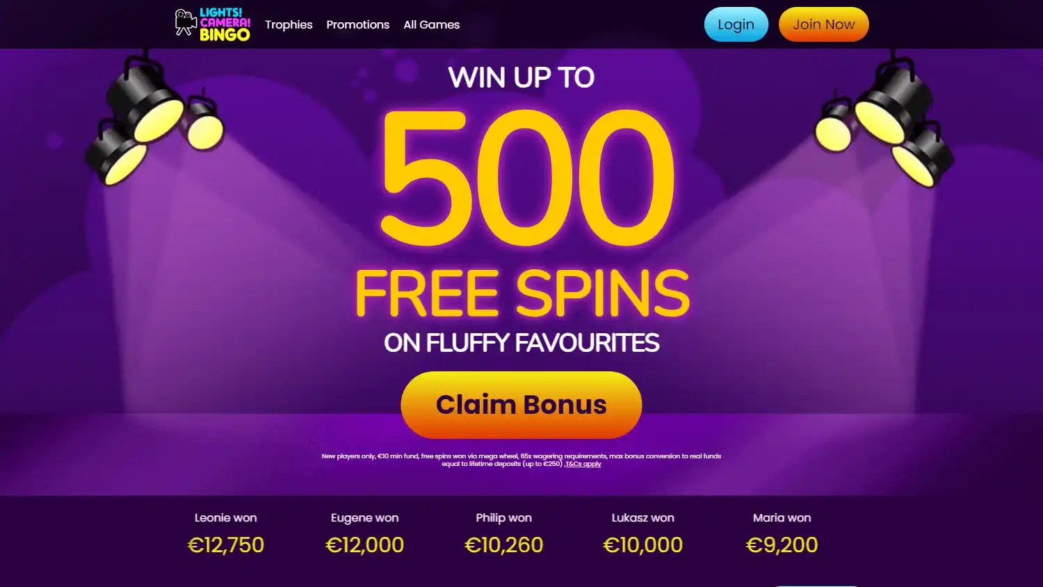 Lights Camera Bingo Casino IE screenshot 1