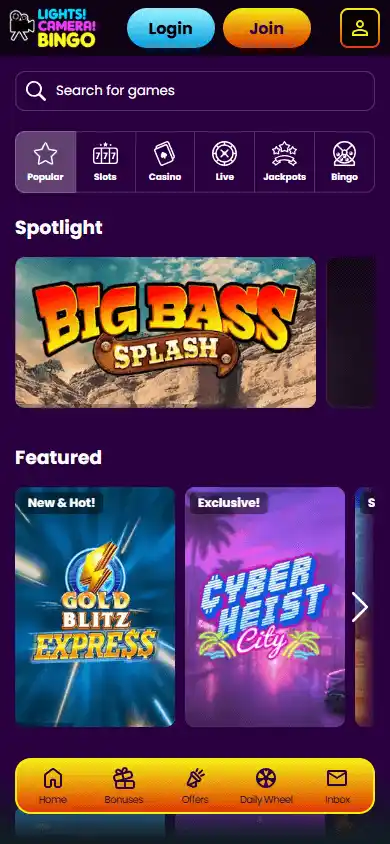 Lights Camera Bingo Casino IE screenshot 6