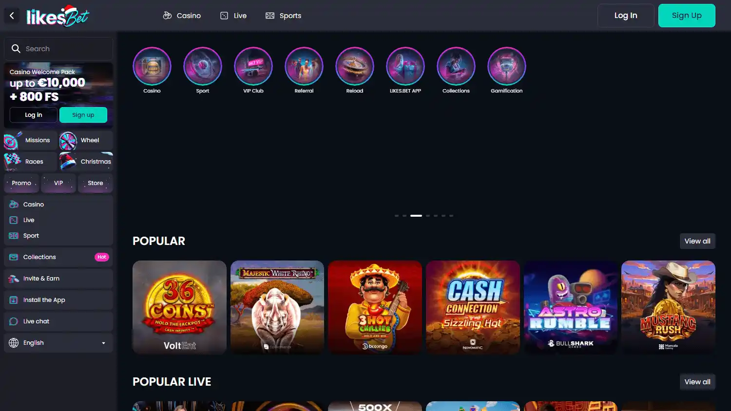 Likes.Bet Casino screenshot 1