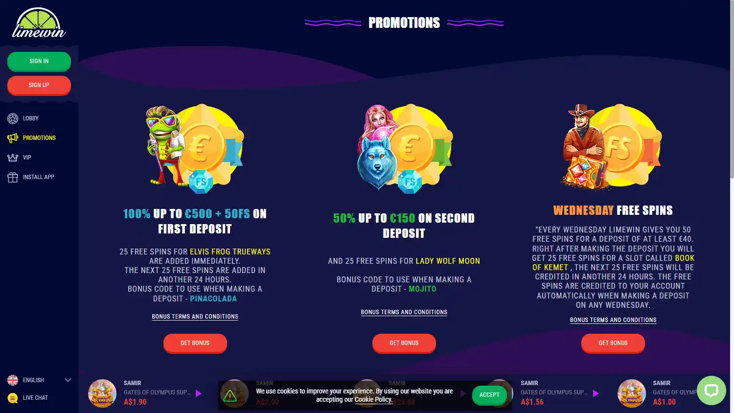 Limewin Casino screenshot 2