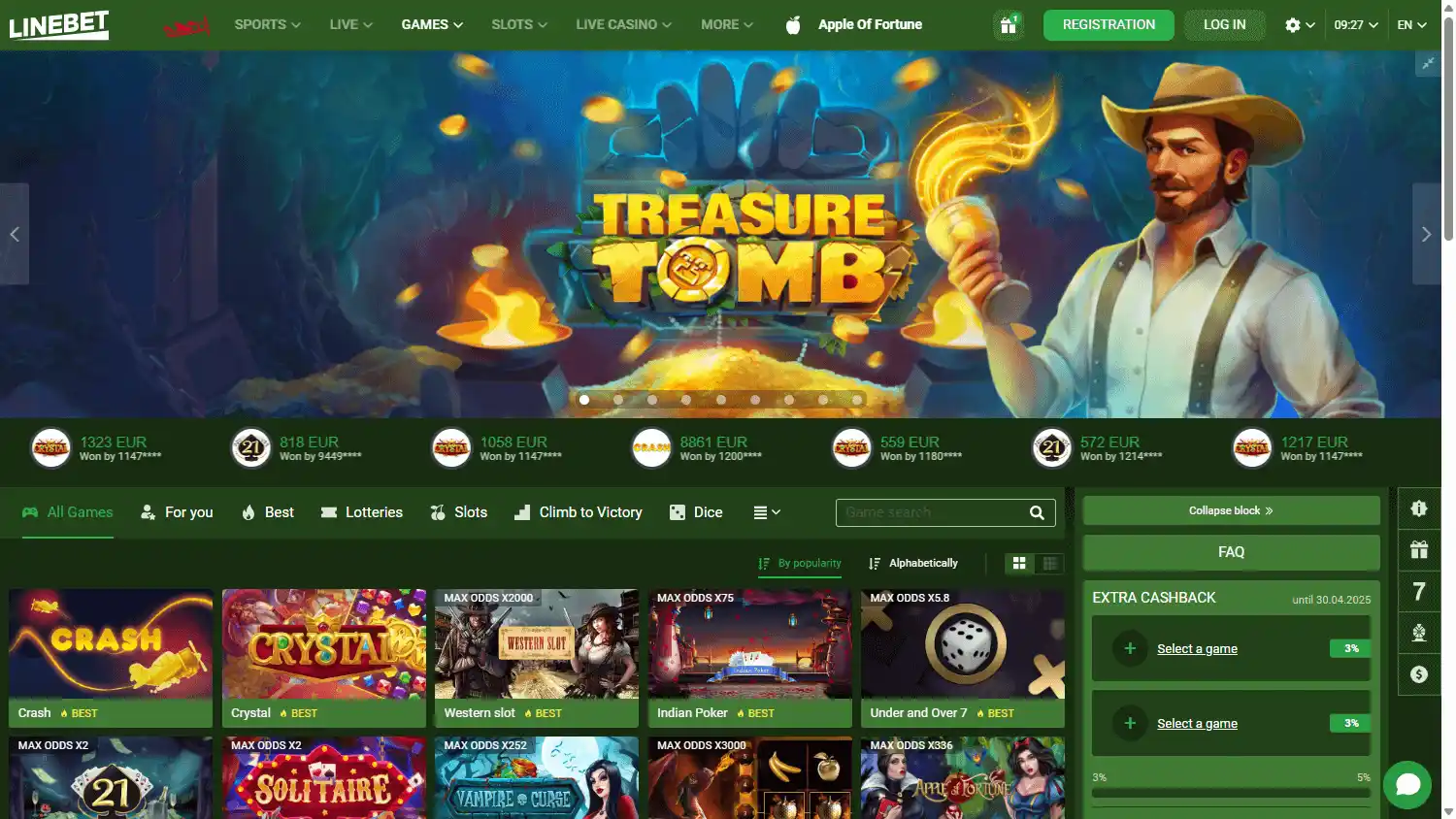 Linebet Casino screenshot 2