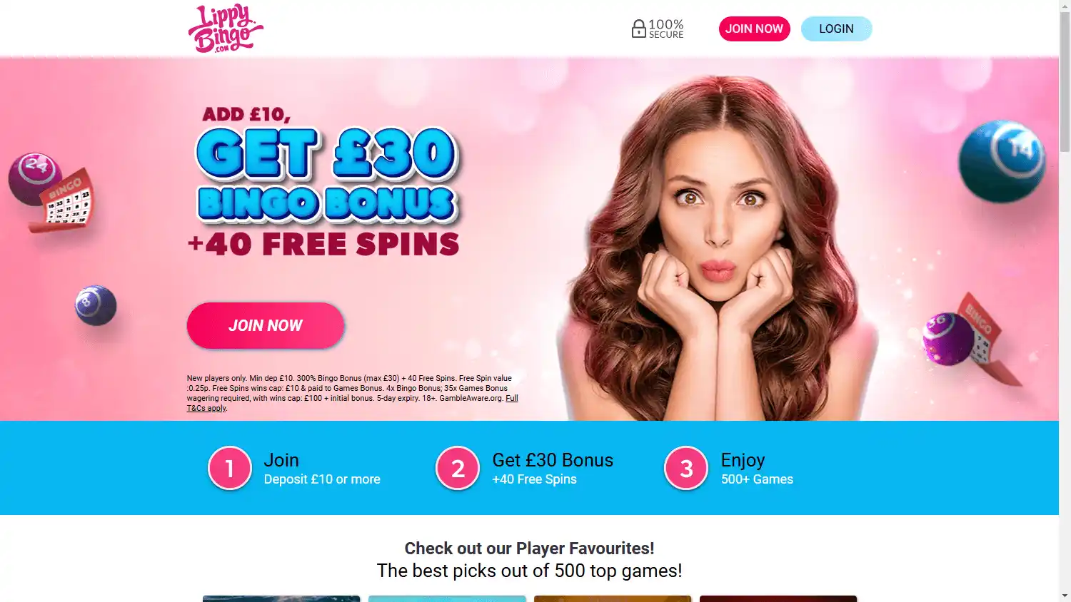 Lippy Bingo Casino screenshot 1