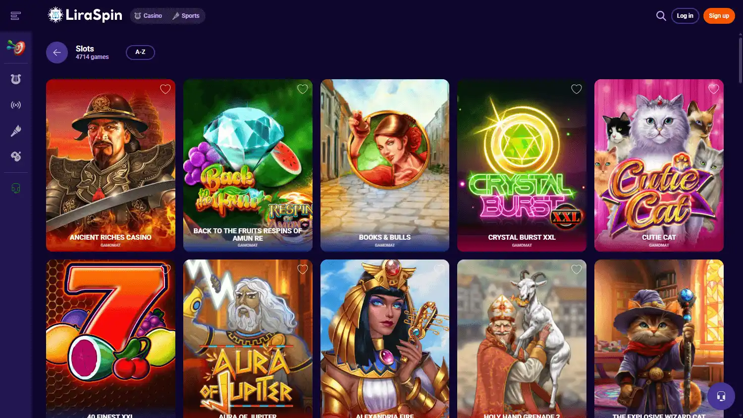 LiraSpin Casino screenshot 2