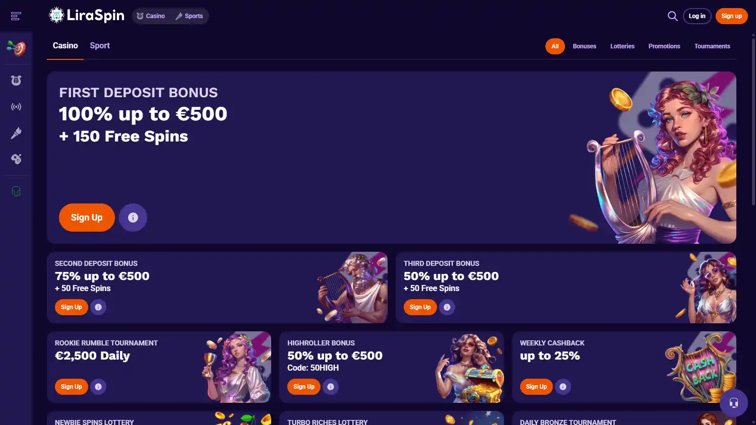 LiraSpin Casino screenshot 3