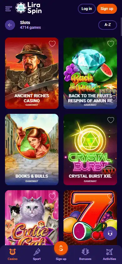 LiraSpin Casino screenshot 5