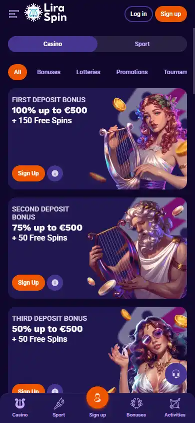 LiraSpin Casino screenshot 6