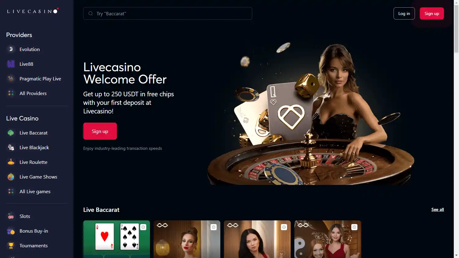 Livecasino.io Casino screenshot 1