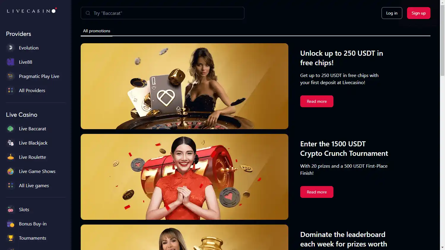 Livecasino.io Casino screenshot 3