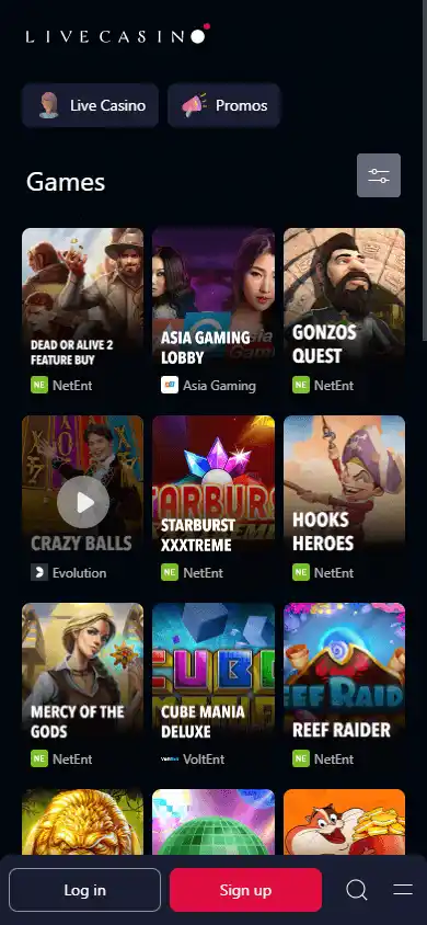 Livecasino.io Casino screenshot 5