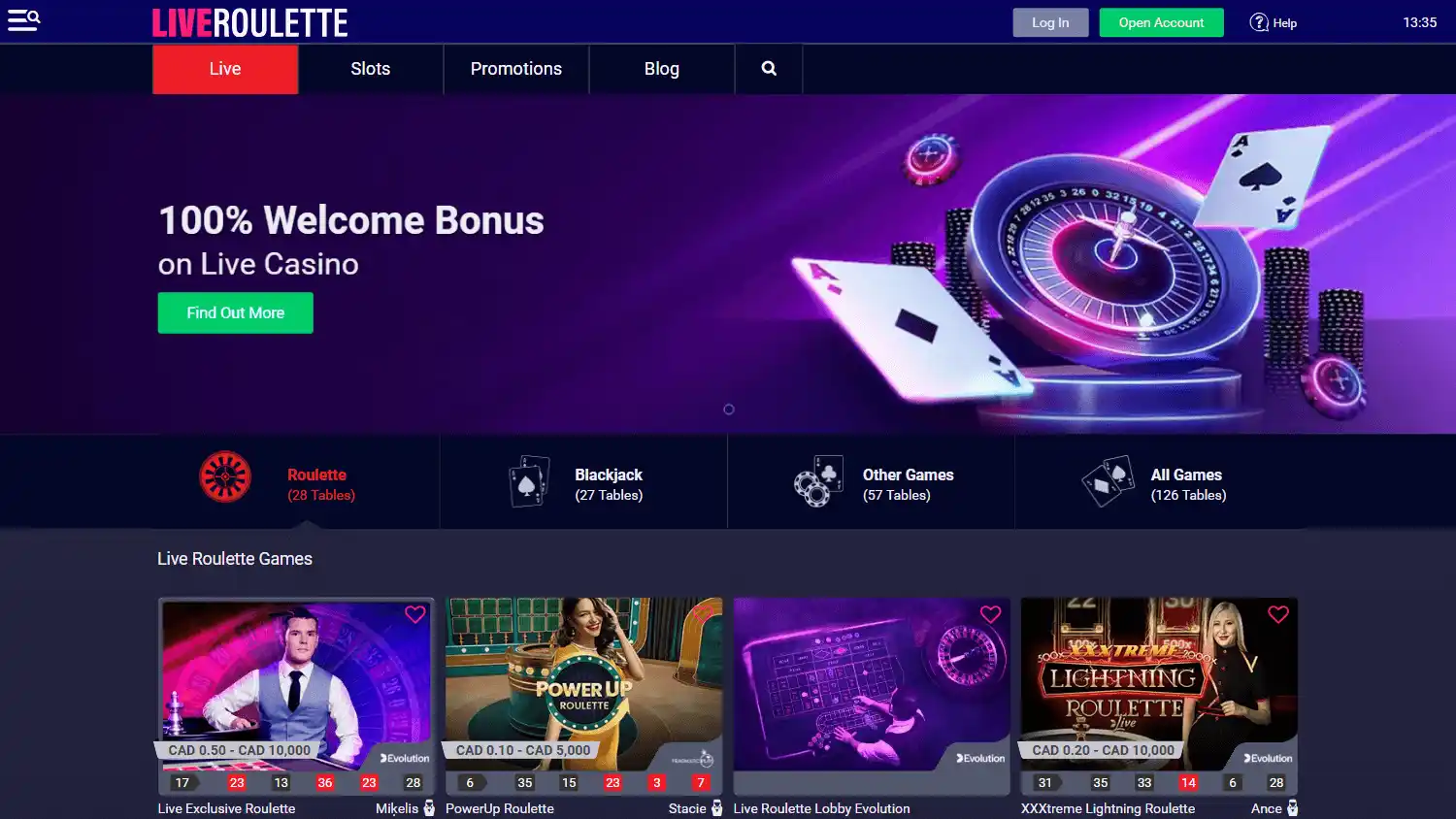 LiveRoulette Casino screenshot 1