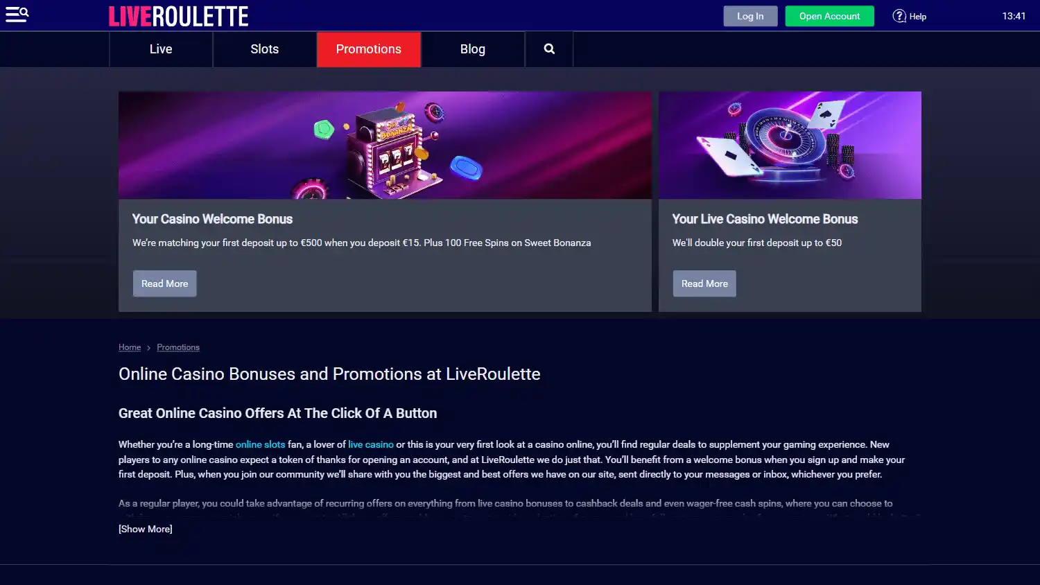 LiveRoulette Casino screenshot 3