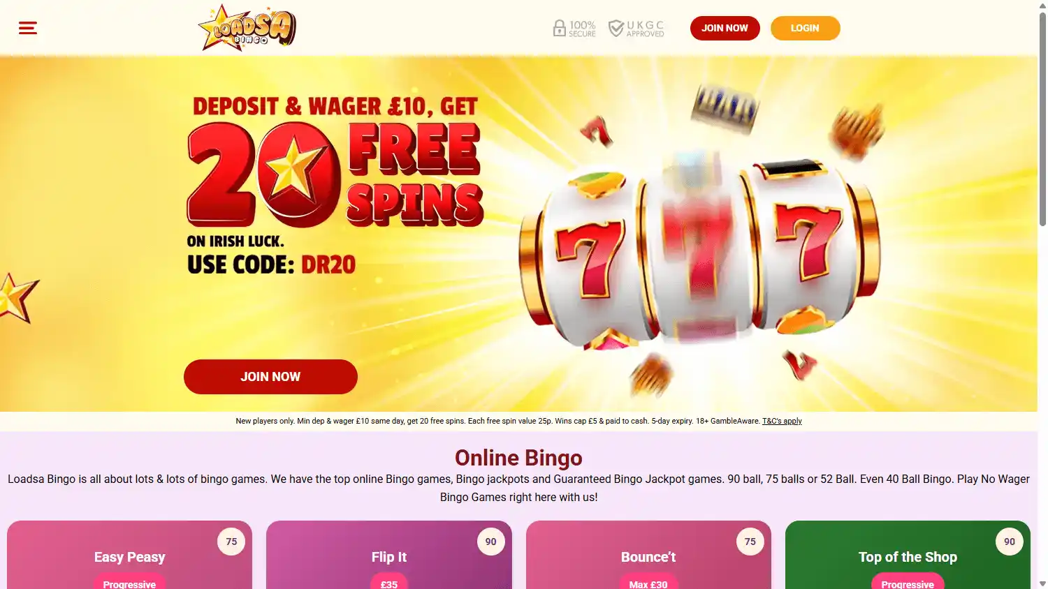 Loadsa Bingo Casino screenshot 1
