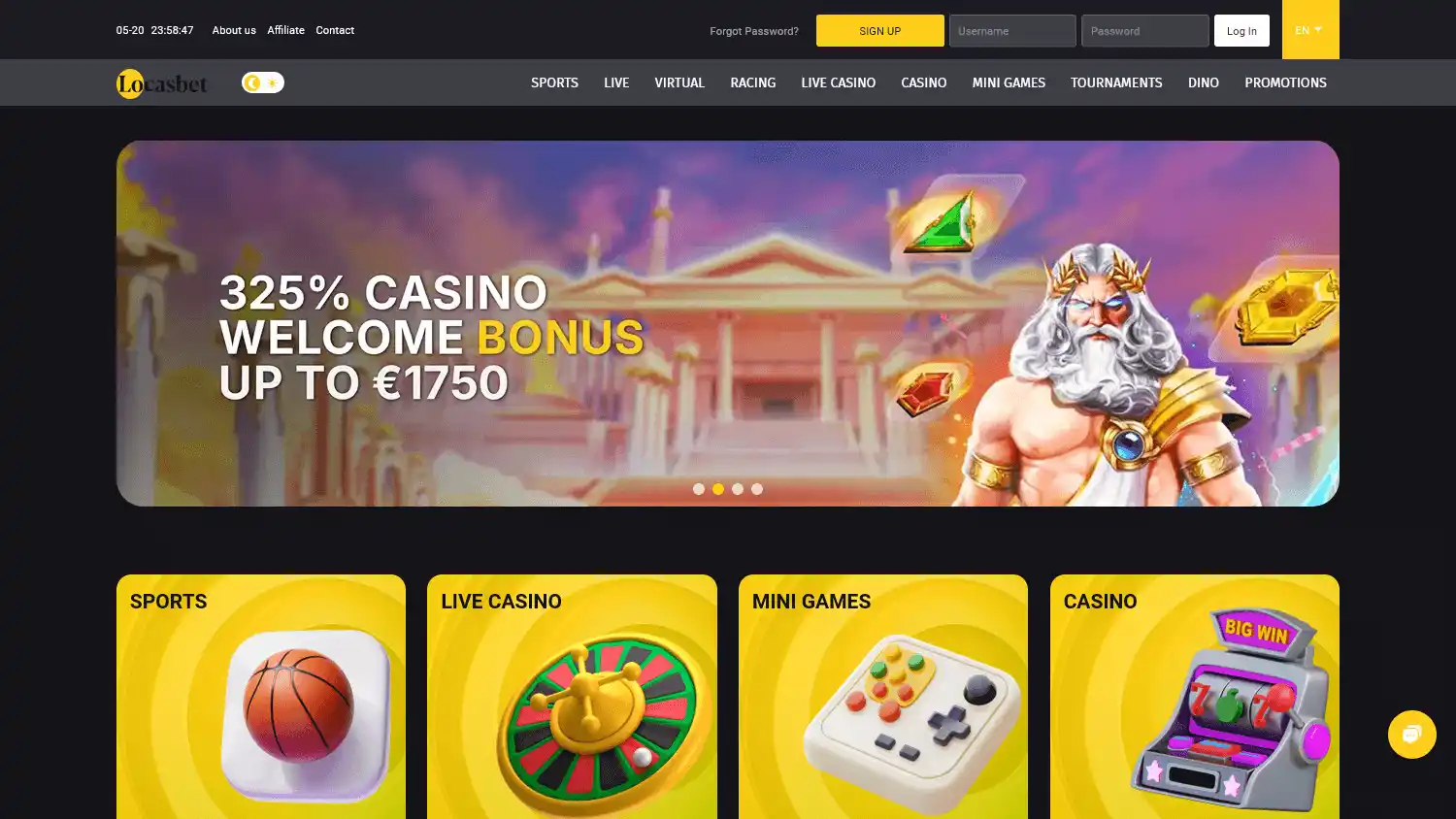 Locasbet Casino screenshot 1