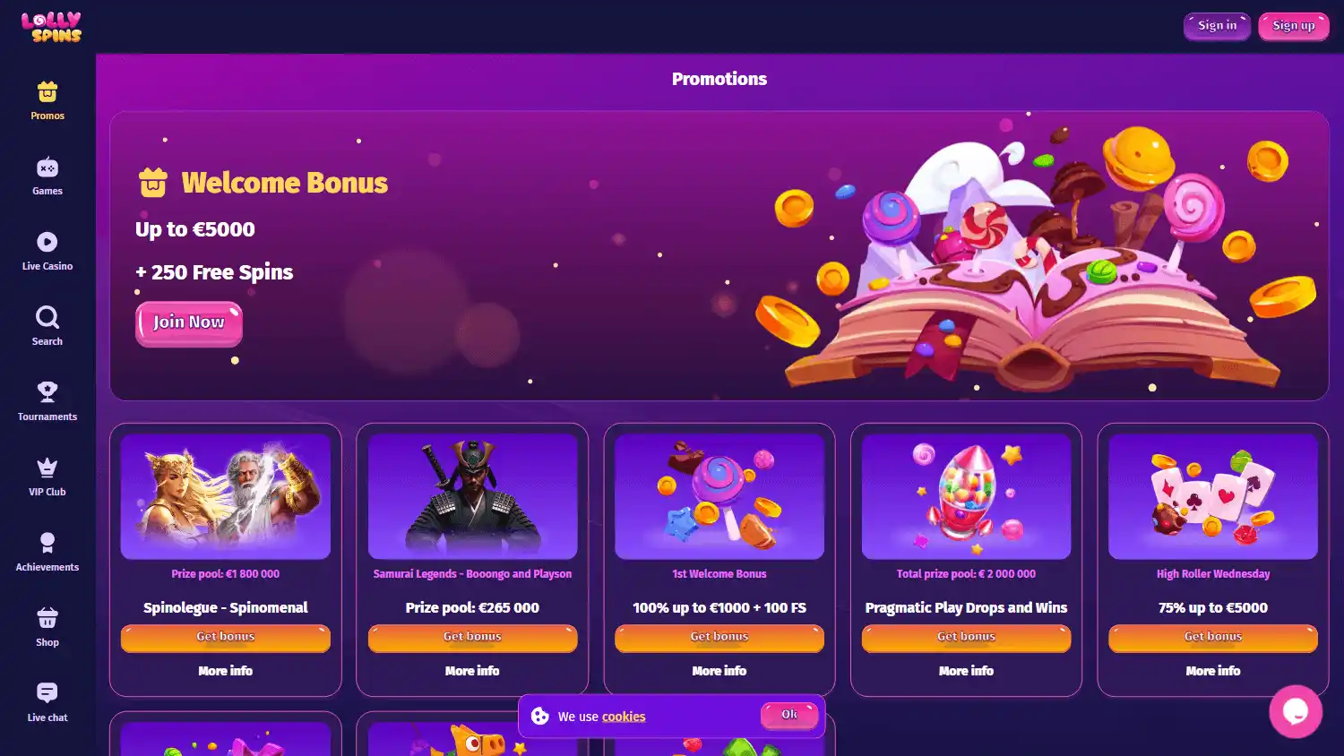 Lolly Spins Casino screenshot 3