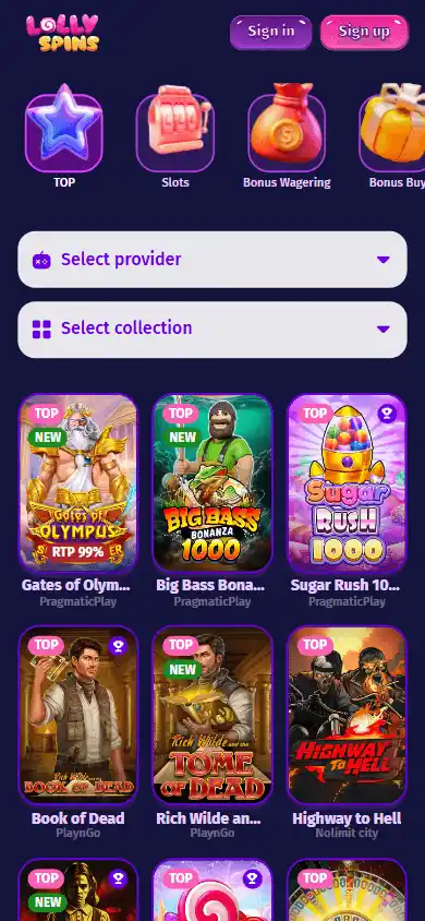 Lolly Spins Casino screenshot 5