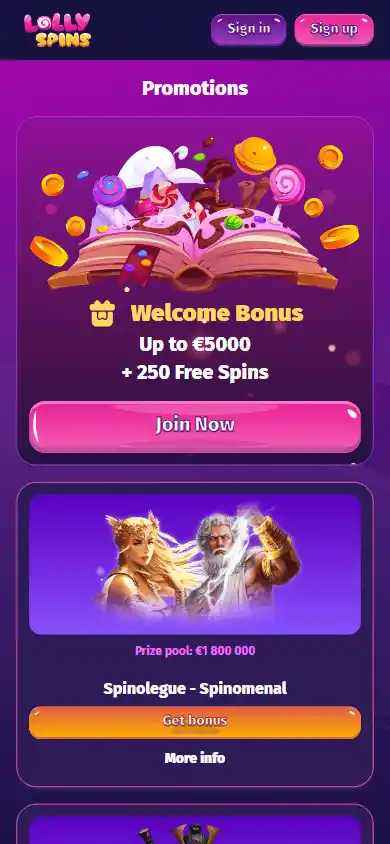 Lolly Spins Casino screenshot 6