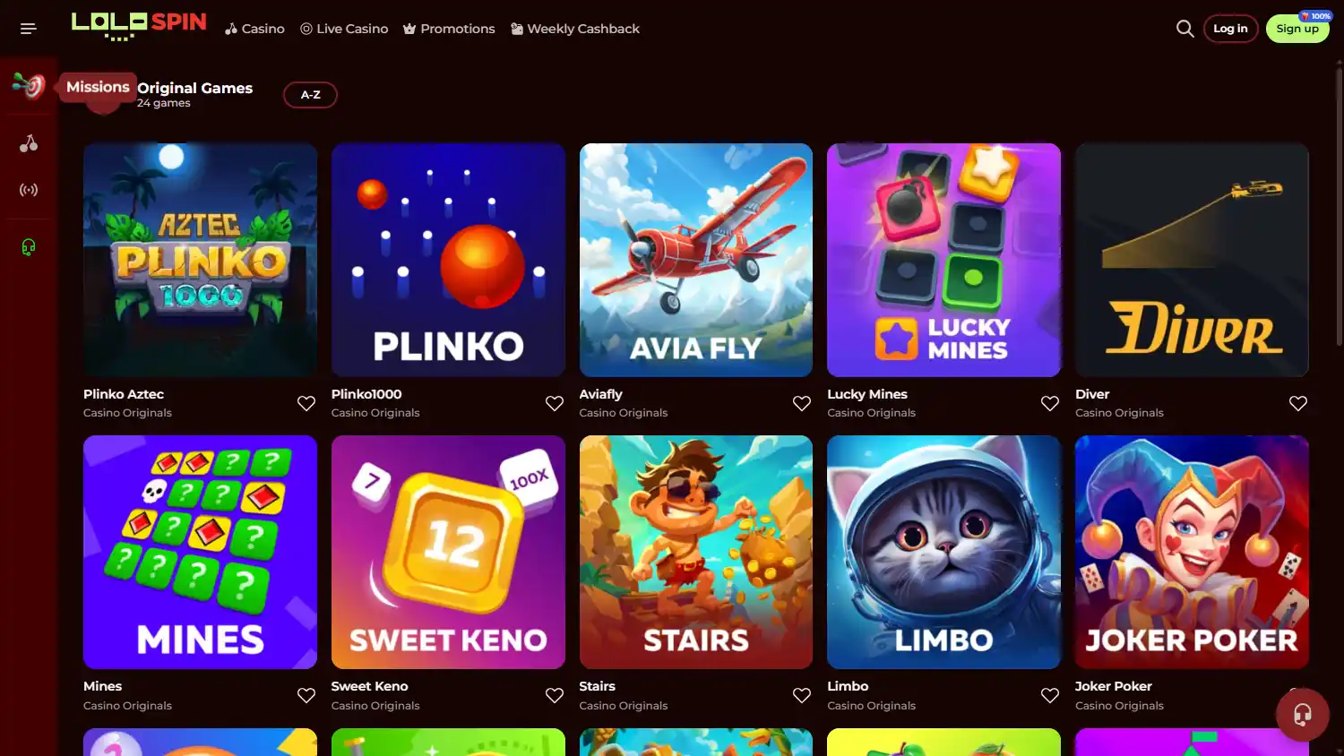 Lolospin Casino screenshot 2