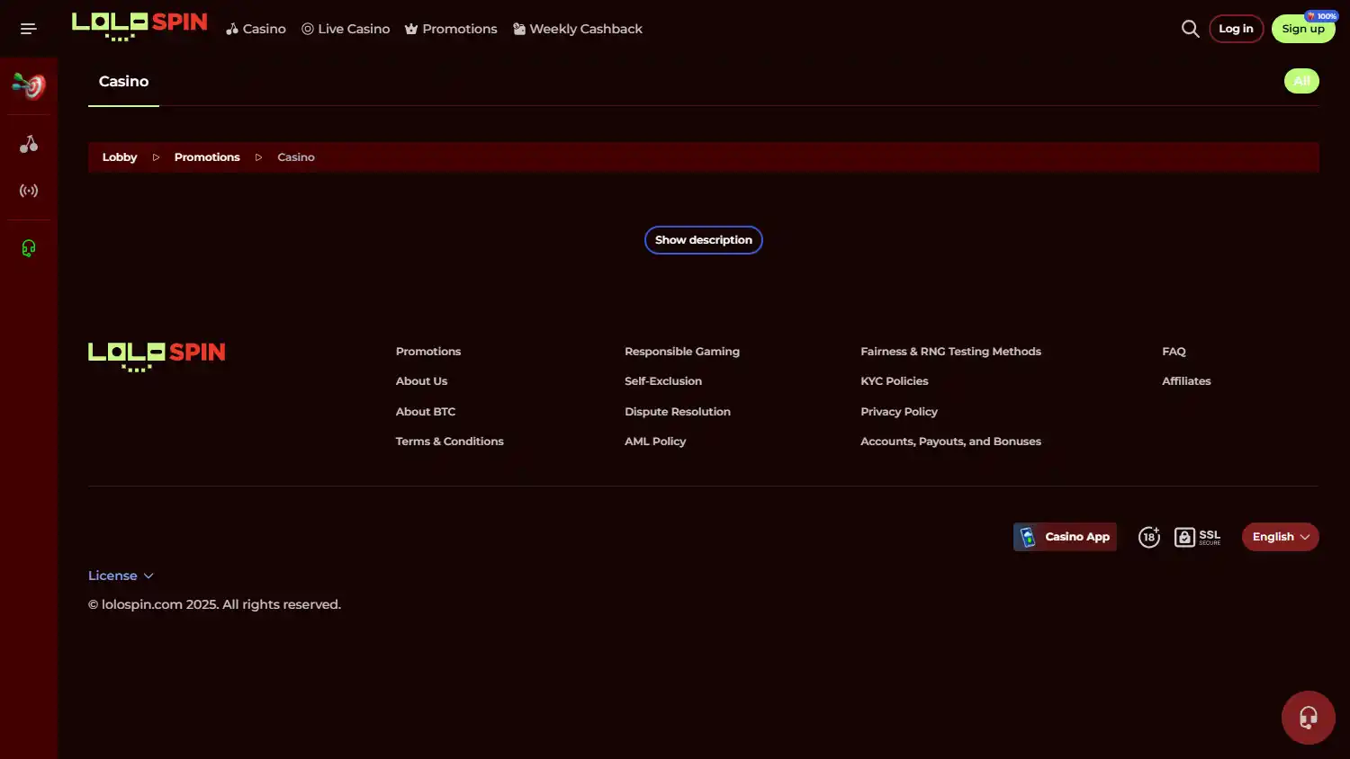 Lolospin Casino screenshot 3