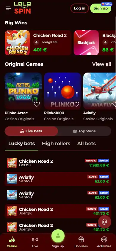 Lolospin Casino screenshot 4