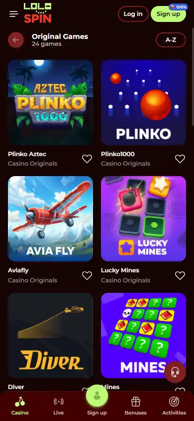 Lolospin Casino screenshot 5