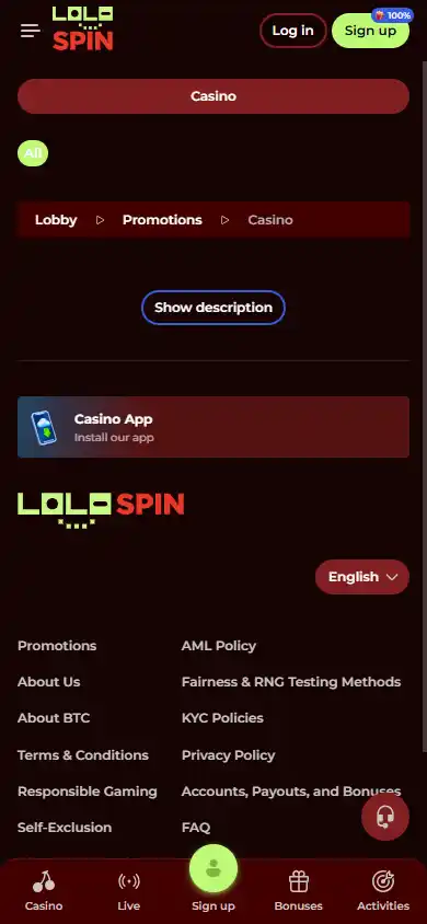 Lolospin Casino screenshot 6