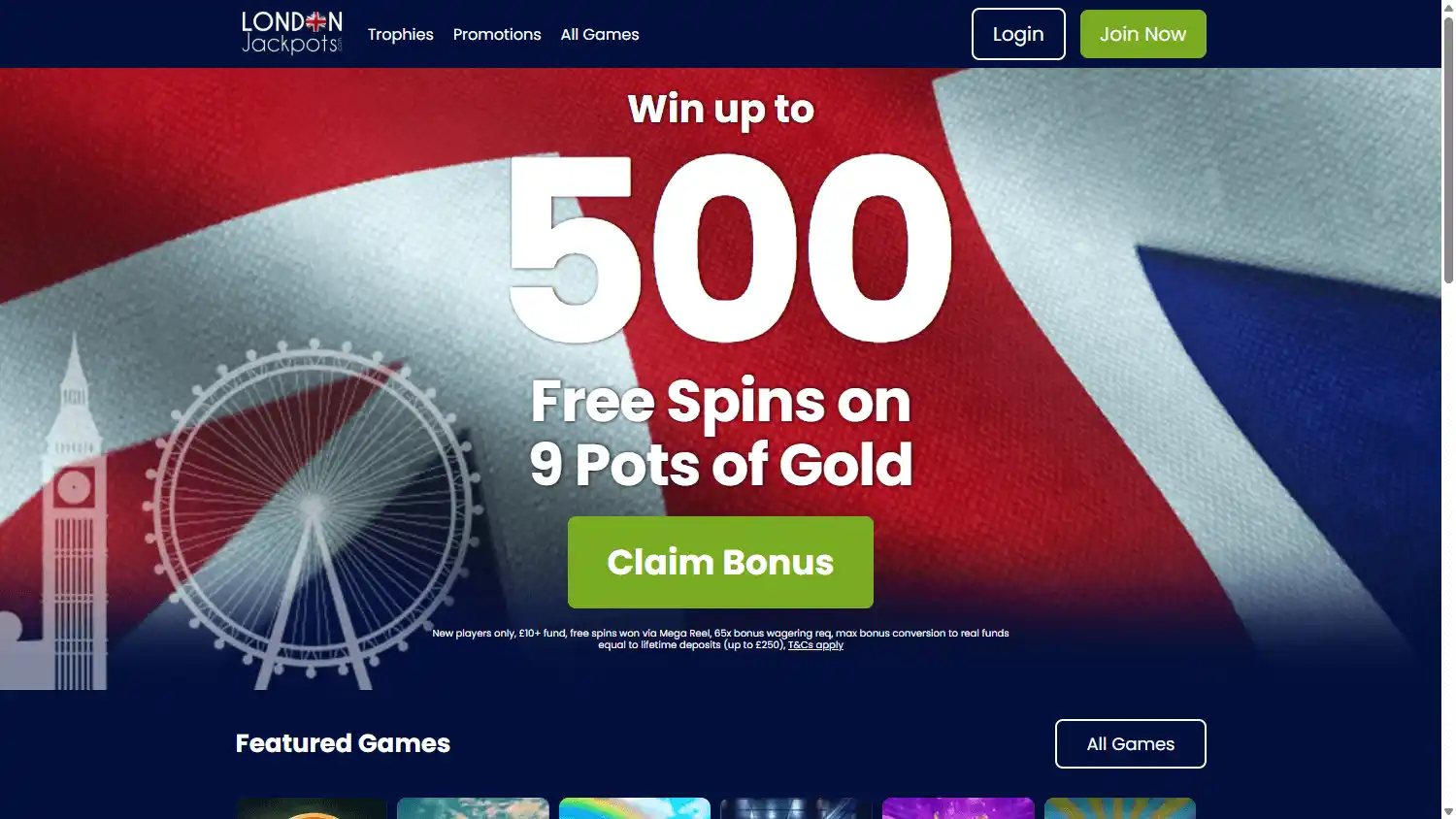 London Jackpots Casino screenshot 1