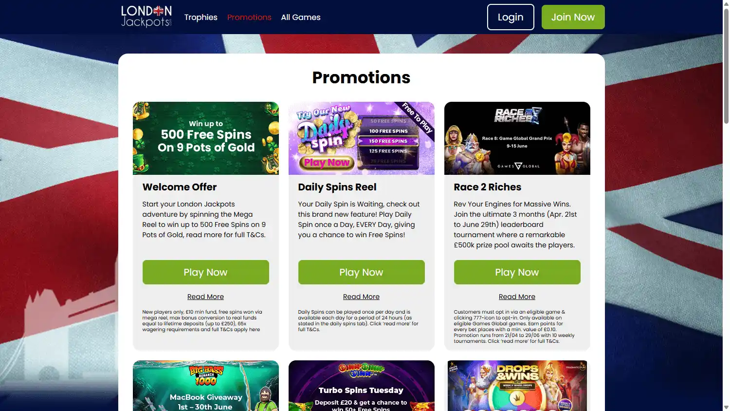 London Jackpots Casino screenshot 3