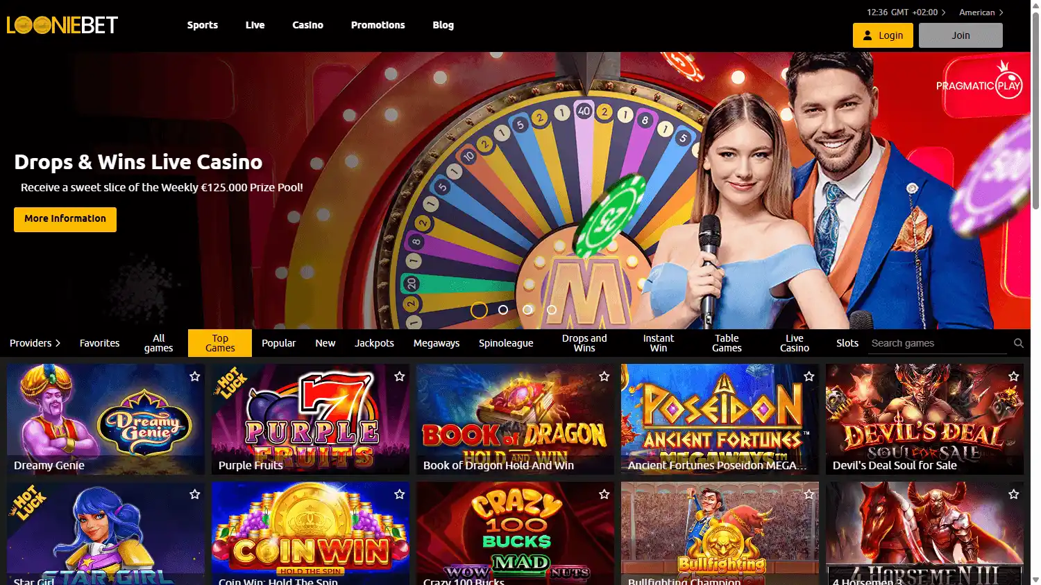Looniebet Casino screenshot 2