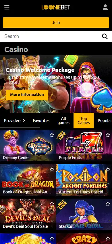 Looniebet Casino screenshot 5