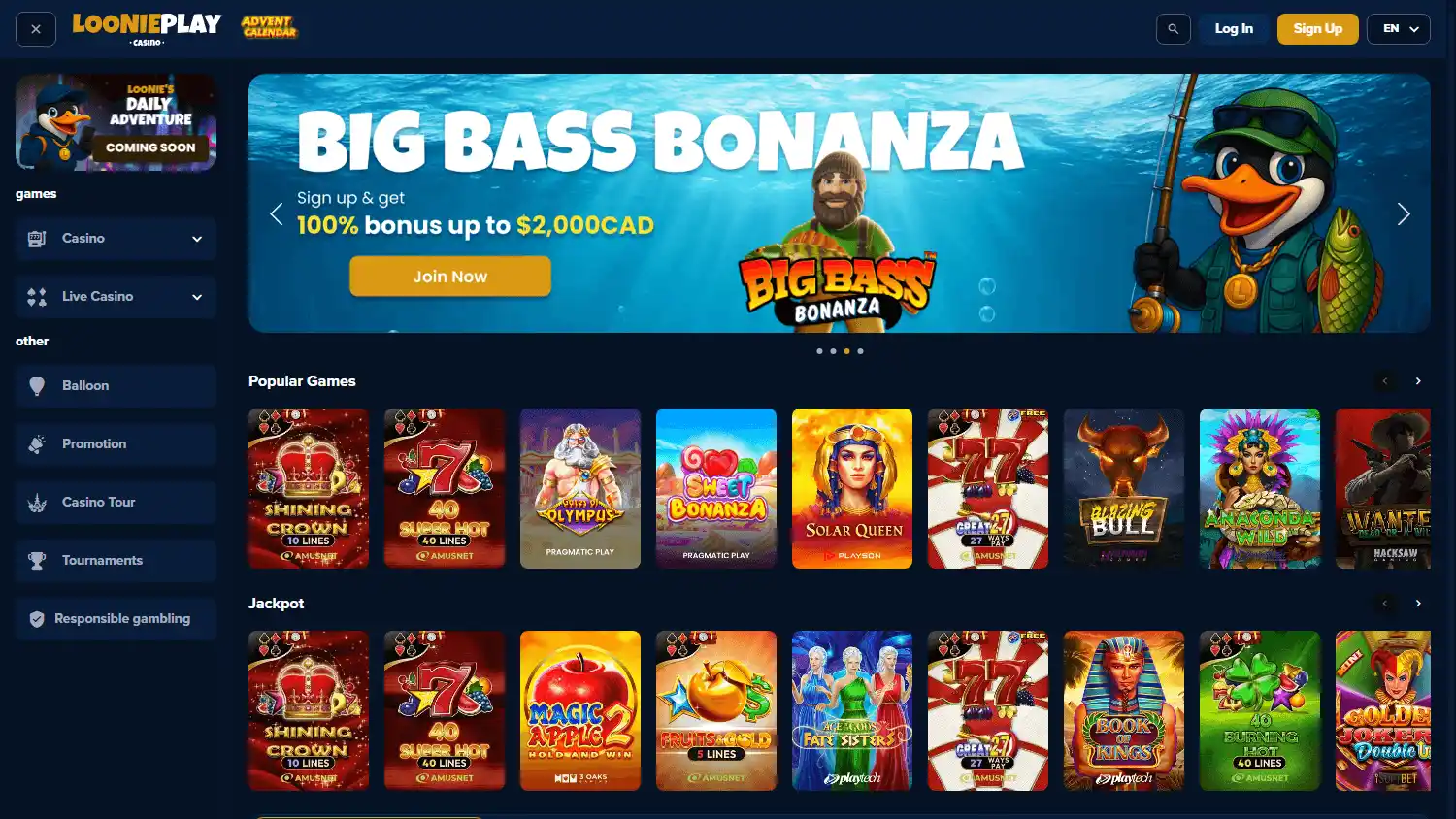 Loonieplay Casino screenshot 1