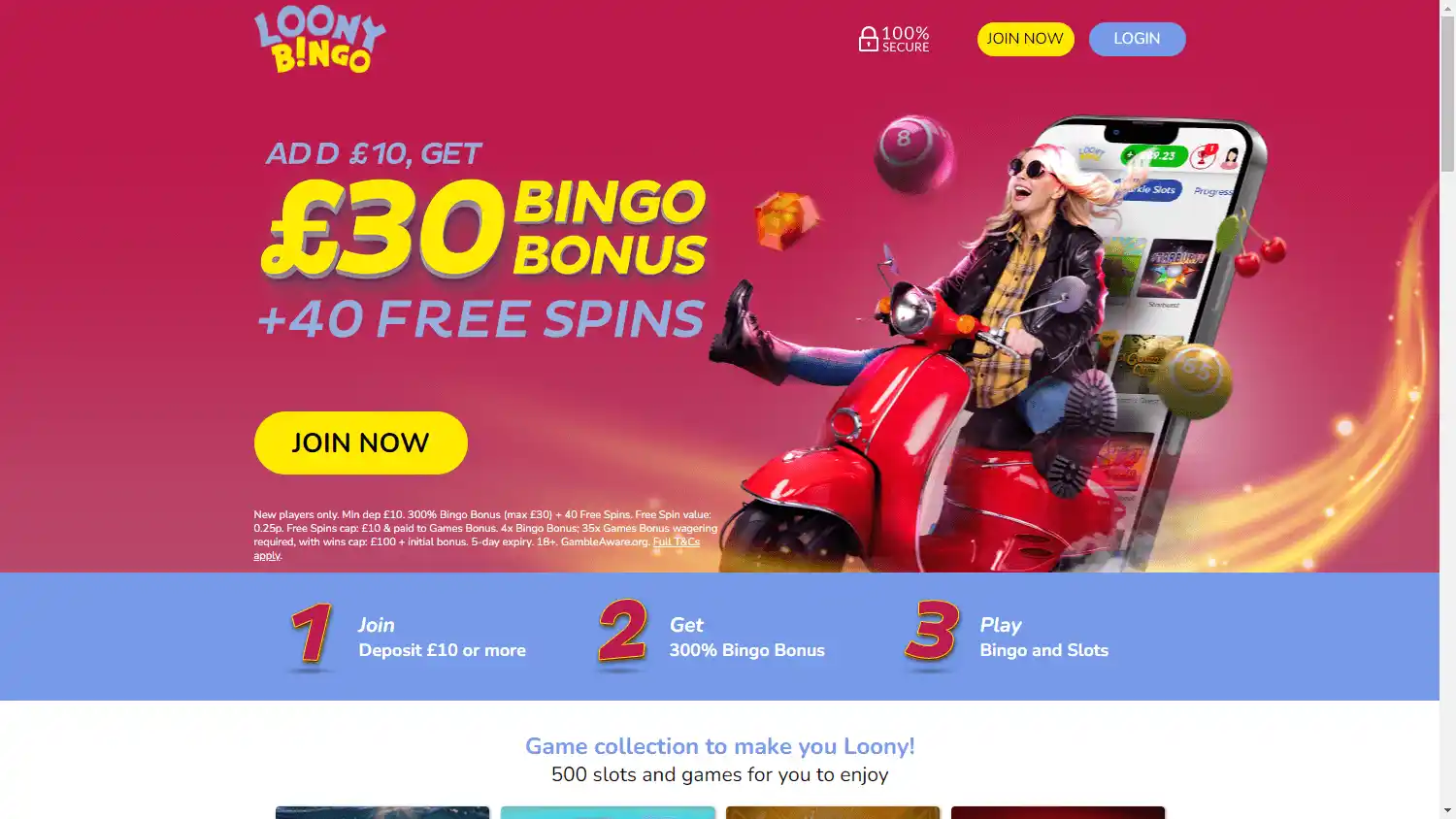 Loony Bingo Casino screenshot 1