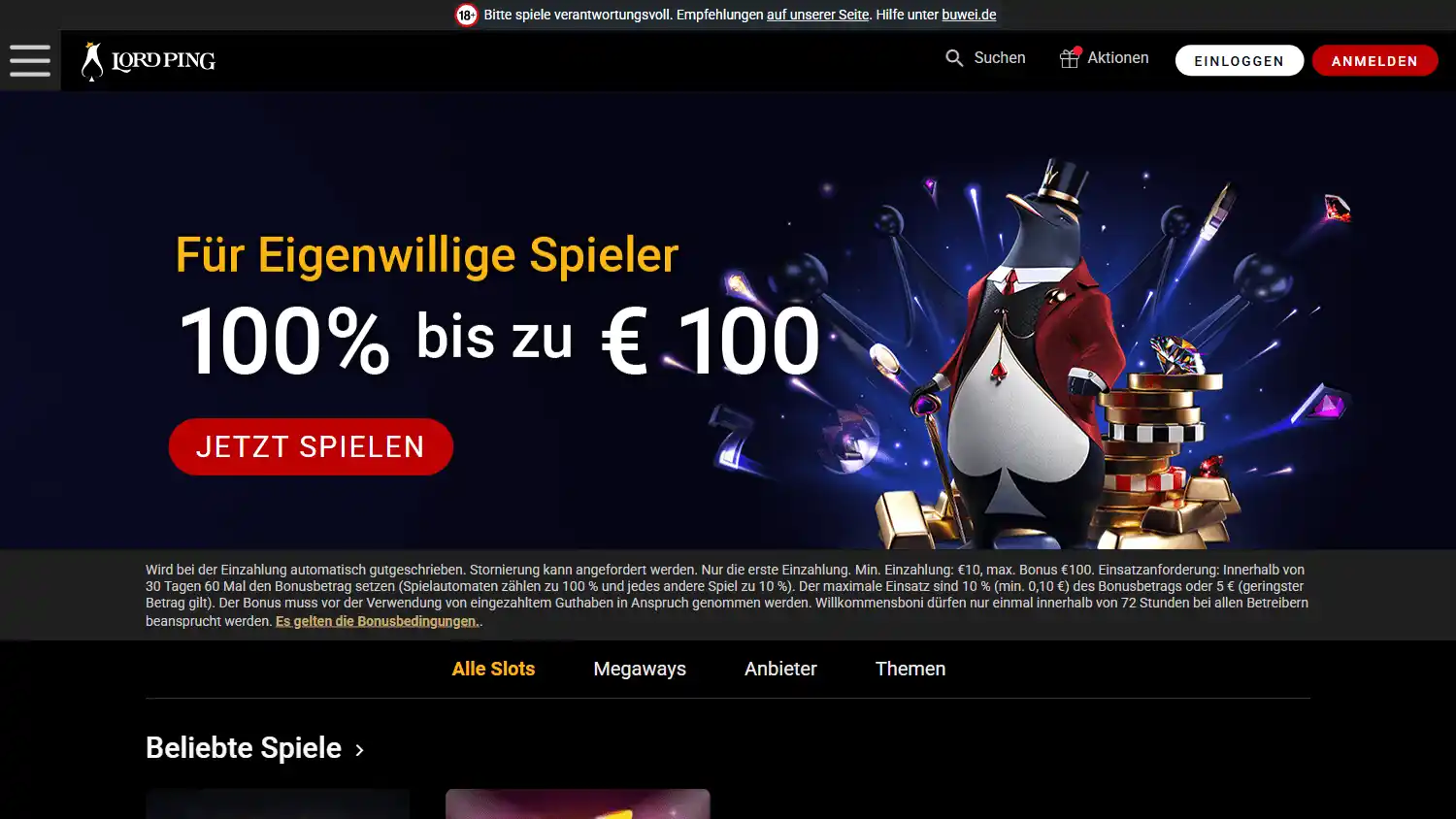Lord Ping Casino DE screenshot 1