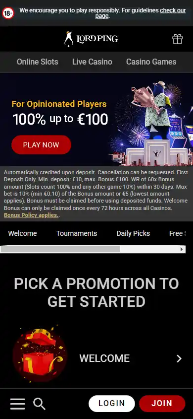 Lord Ping Casino UK screenshot 7