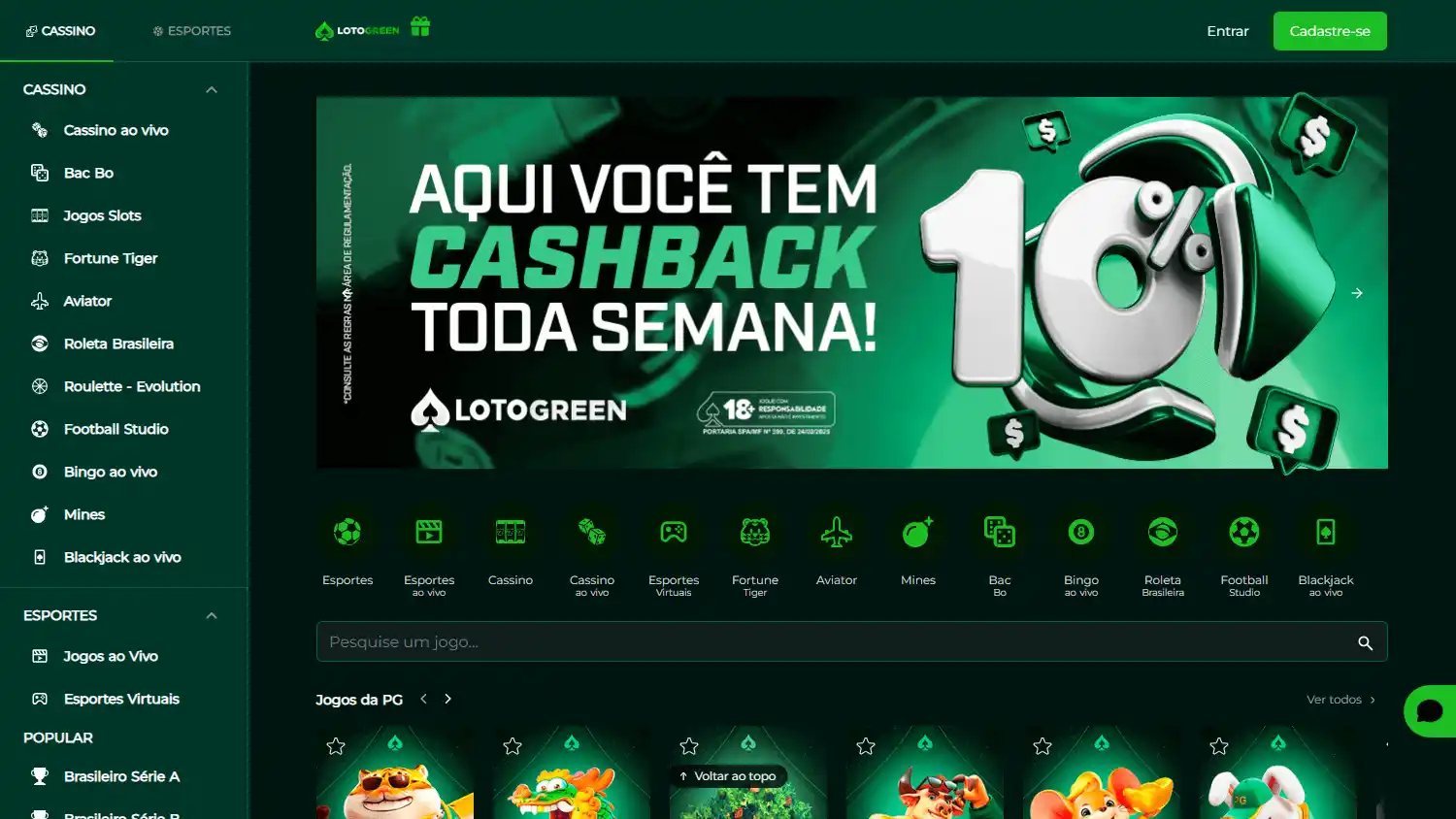 Lotogreen Casino screenshot 1