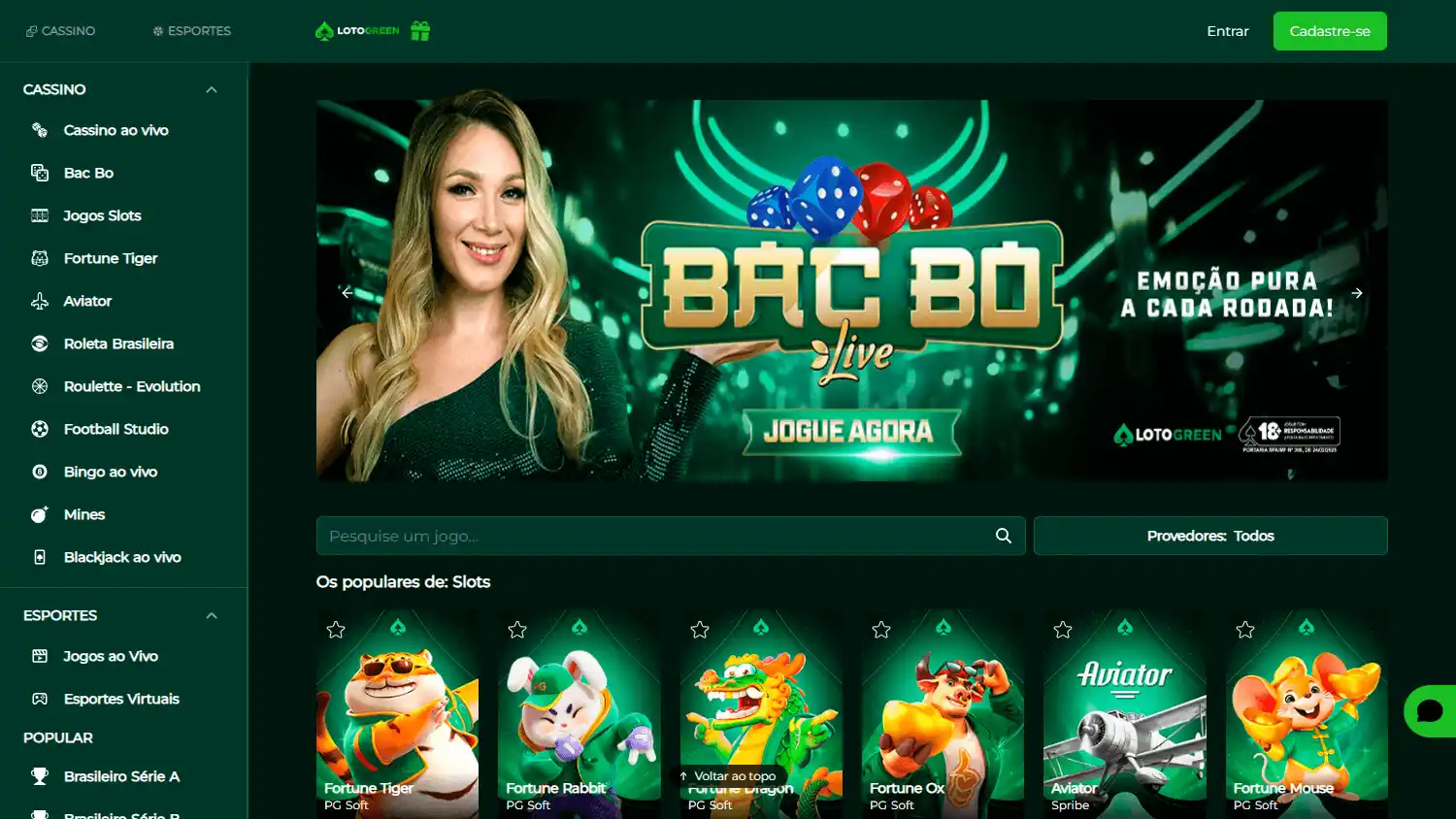 Lotogreen Casino screenshot 2