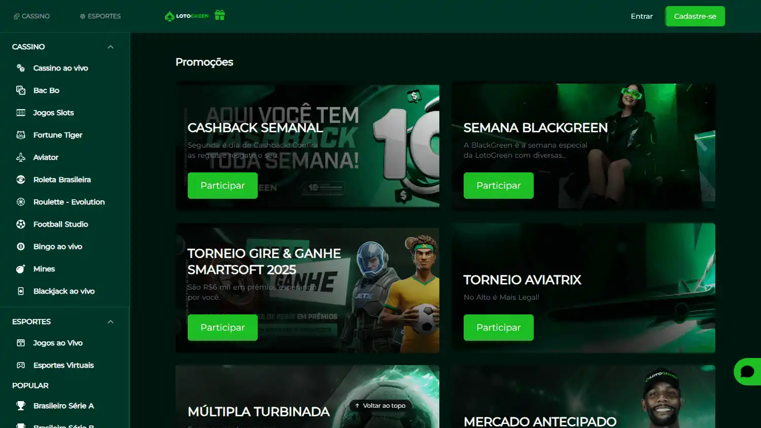 Lotogreen Casino screenshot 3