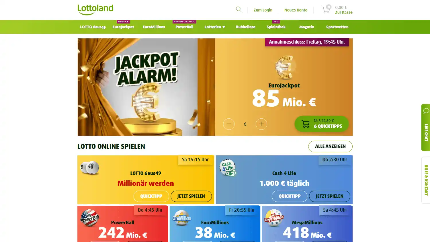 Lotoland Casino screenshot 1