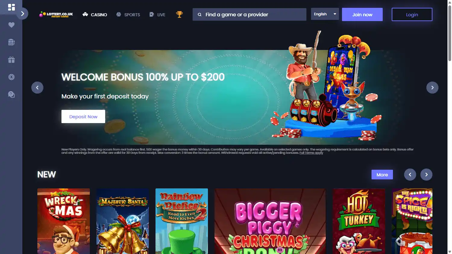 Lottery Games Casino screenshot 1