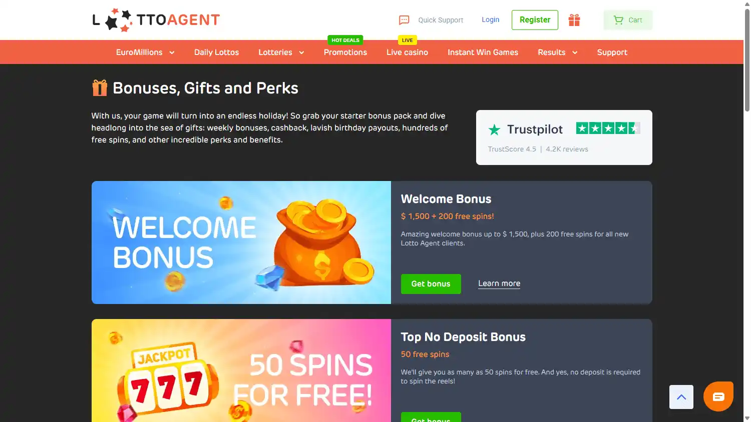 Lotto Agent Casino screenshot 3