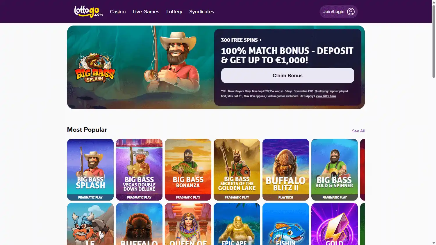LottoGo Casino screenshot 1