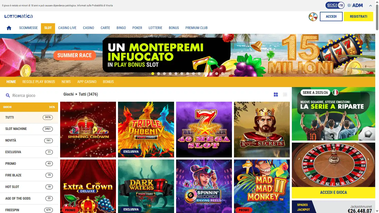 Lottomatica Casino screenshot 2