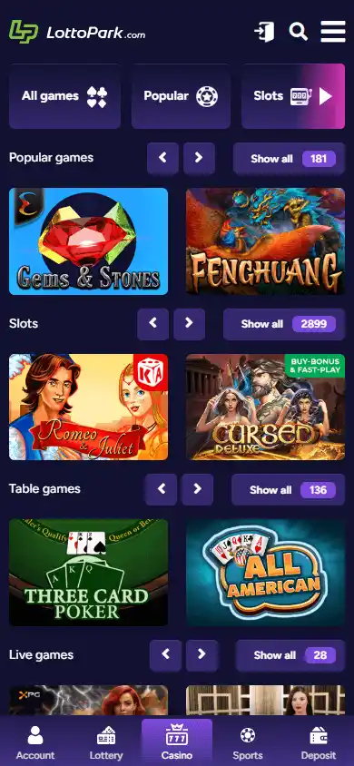LottoPark Casino screenshot 5