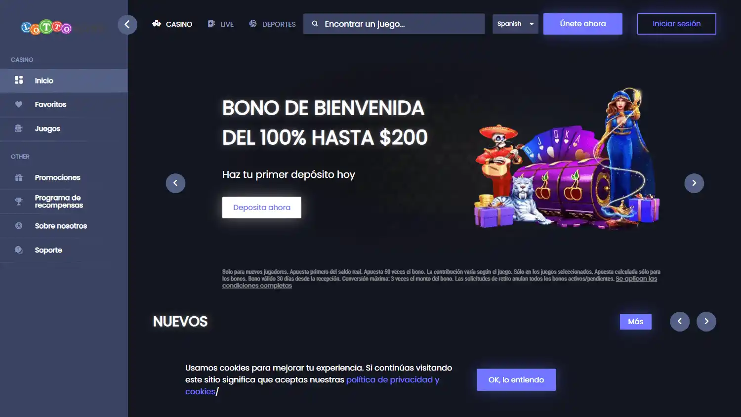 LottoZone Casino screenshot 1
