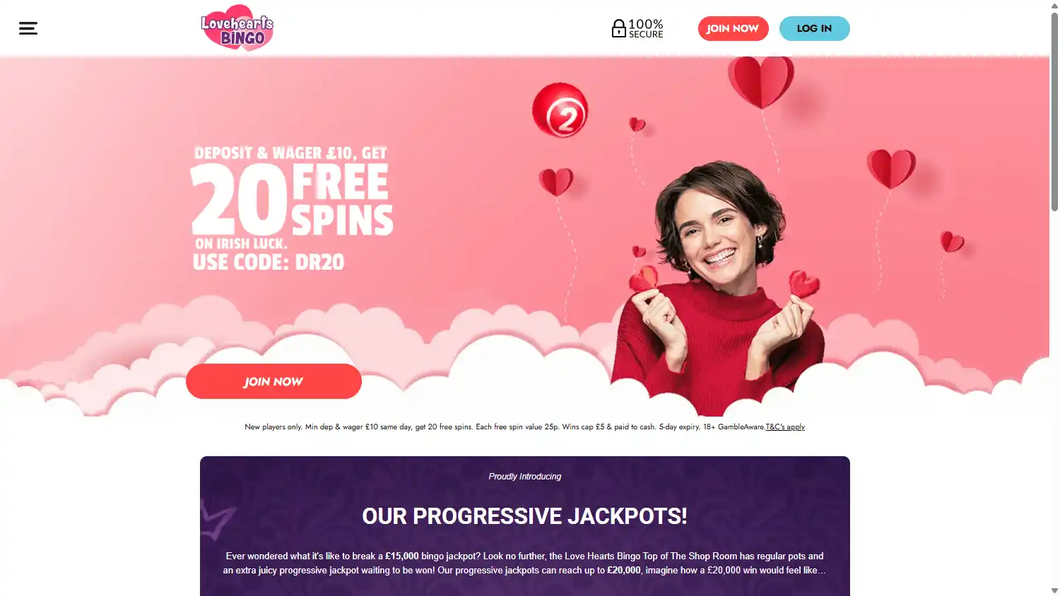 Lovehearts Bingo Casino screenshot 1